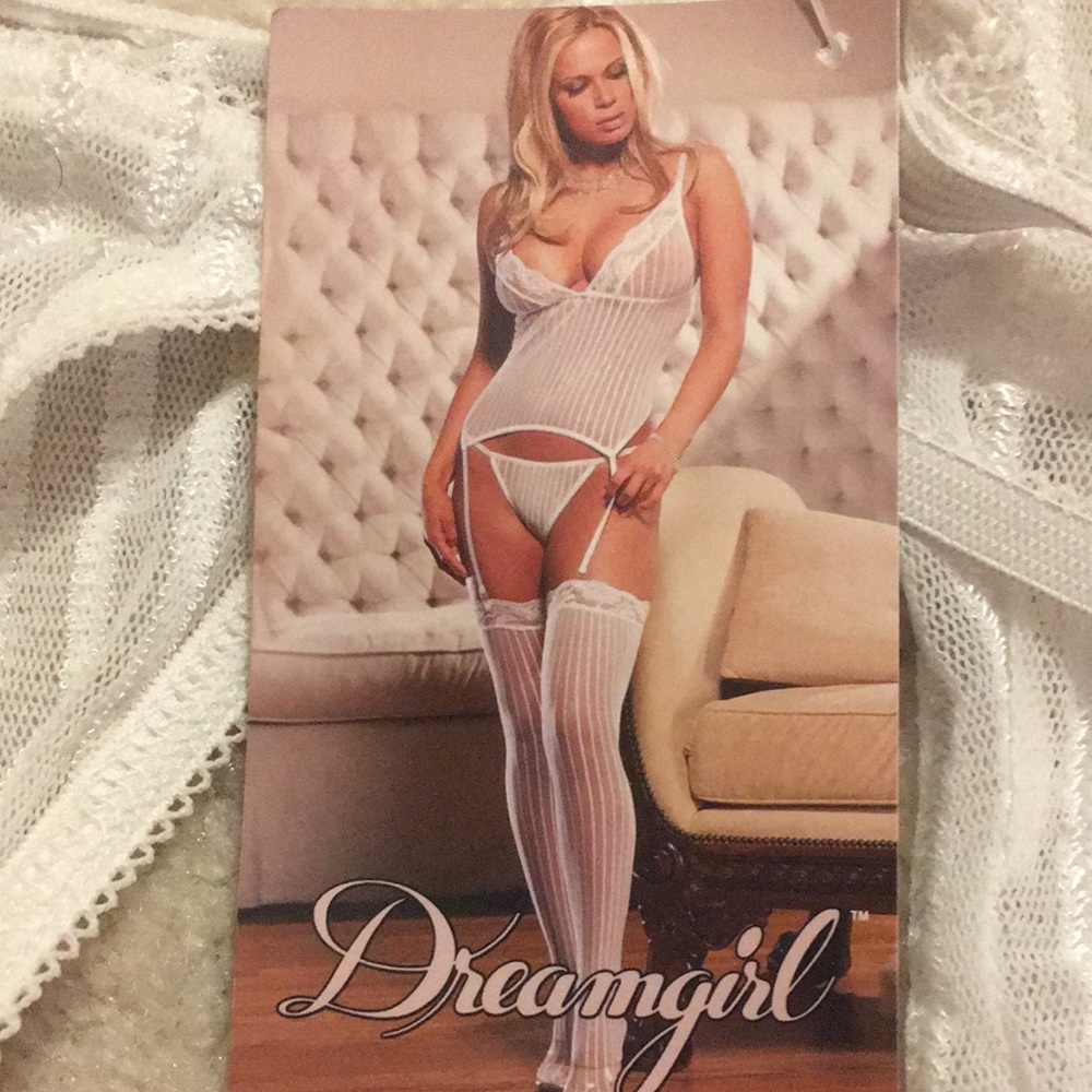 NWT Dreamgirl White Lace Lingerie size Large